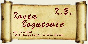 Kosta Bogutović vizit kartica